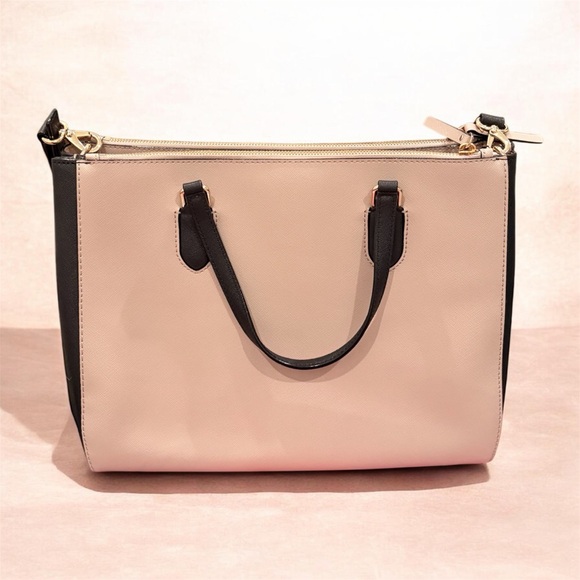 kate spade Blush Pink and Black Saffiano Satchel - Picture 2 of 9